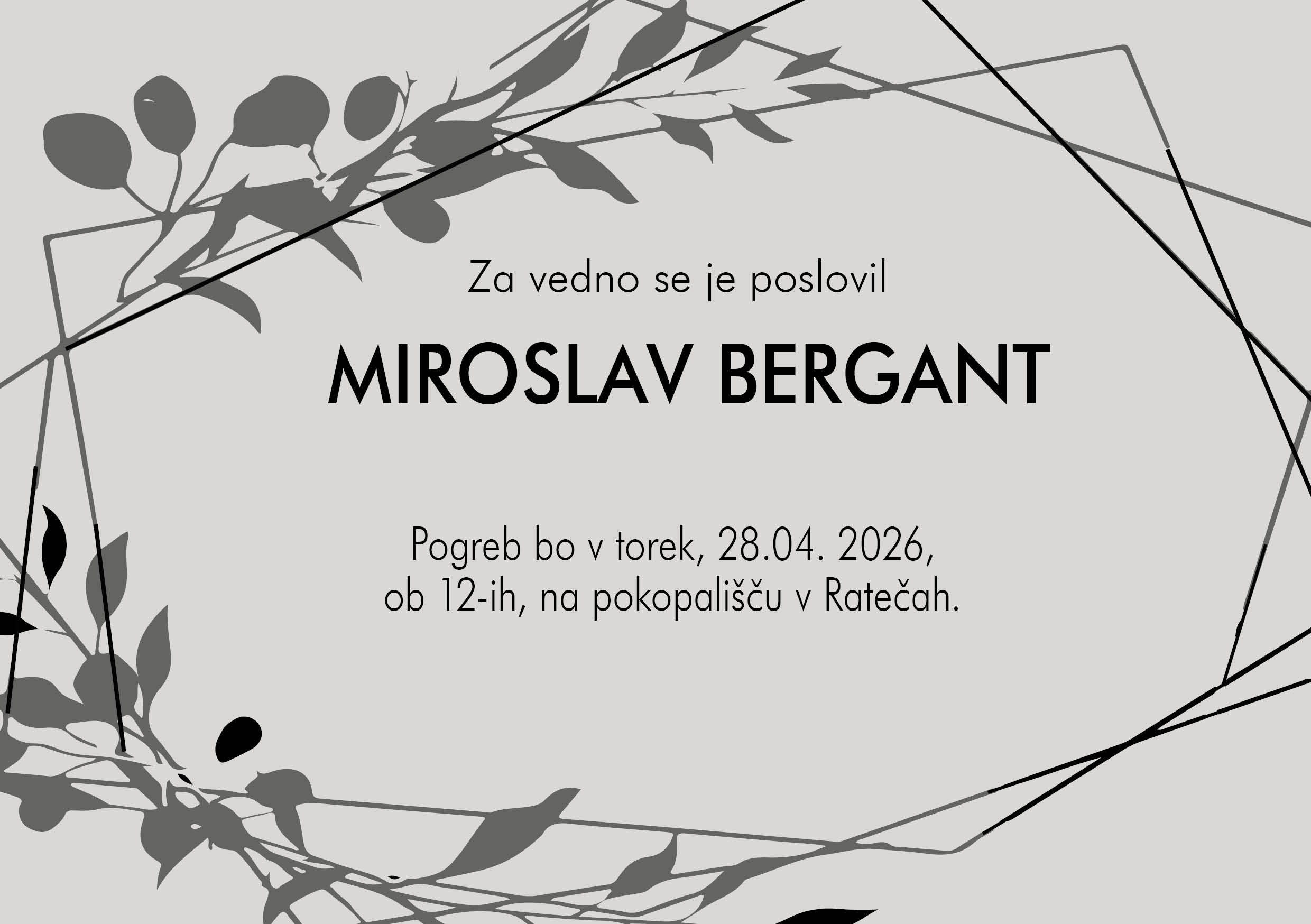 BERGANT MIROSAV OSMRTNICA primer